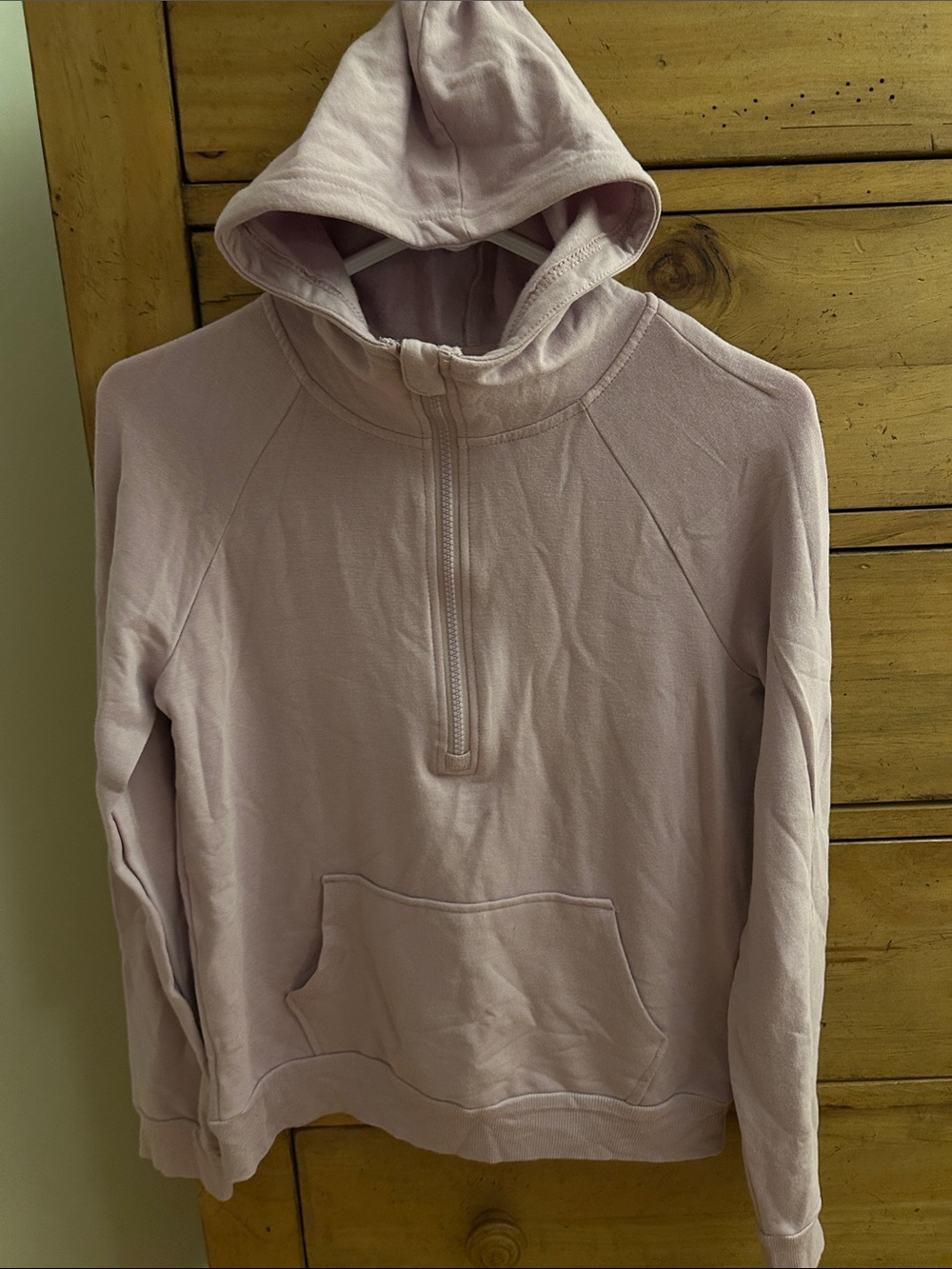 Girl’s Half-Zip Pullover Sweater in Light Mauve